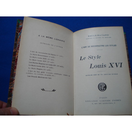 L'Art de Reconnaître les Styles. Le Style Louis XVI