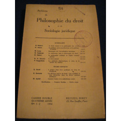 Archives des philosophie du droit et de la sociologie juridique...