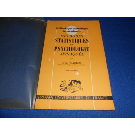 Methodes statistiques en psychologie appliquée