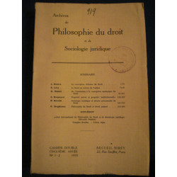 Archives de philosophie du Droit et de sociologie juridique. Le...