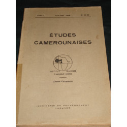 ETUDES CAMEROUNAISES. TOME I. JUIN-SEPT. N°21-22