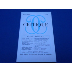 REVUE: Critique. MAURICE BLANCHOT