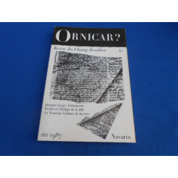 ORNICAR? Revue du Champ freudien N°41 été 87. Lituraterre- Freud...