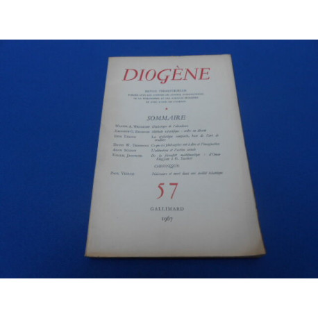 Revue: DIOGENE N°57. Revue Trimestrielle publiée sous les auspices...